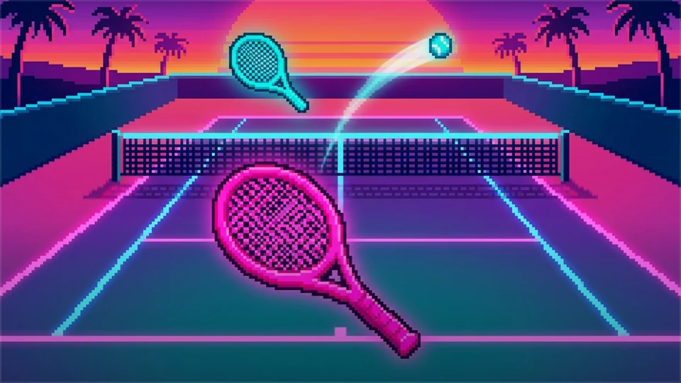 Pixel Tennis game card art