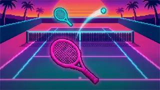 Pixel Tennis game card art
